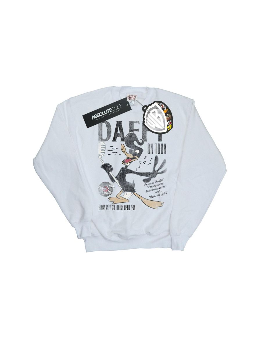 Looney Tunes Boys Daffy Duck Concert Sweatshirt - White