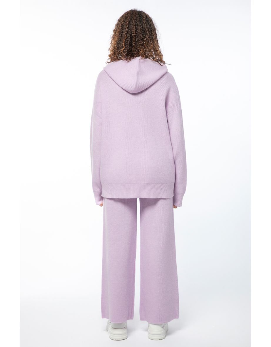 Solid Colored Knitted Women Pants - 3