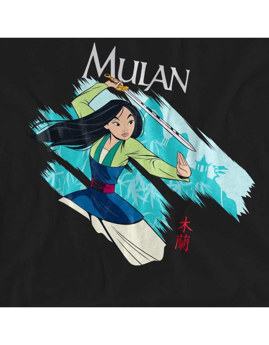 Mulan Unisex Adult Sword In The Wind T-Shirt - Black - 3