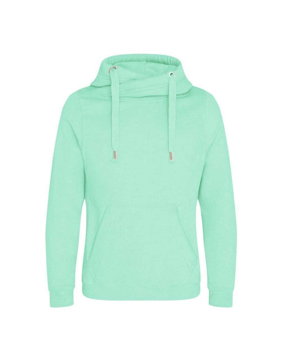 AWDis Hoods Mens Cross Neck Hoodie - Peppermint