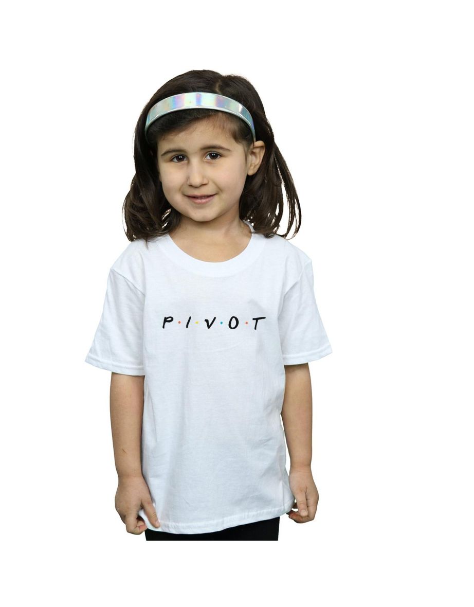 Friends Girls Pivot Logo Cotton T-Shirt - White