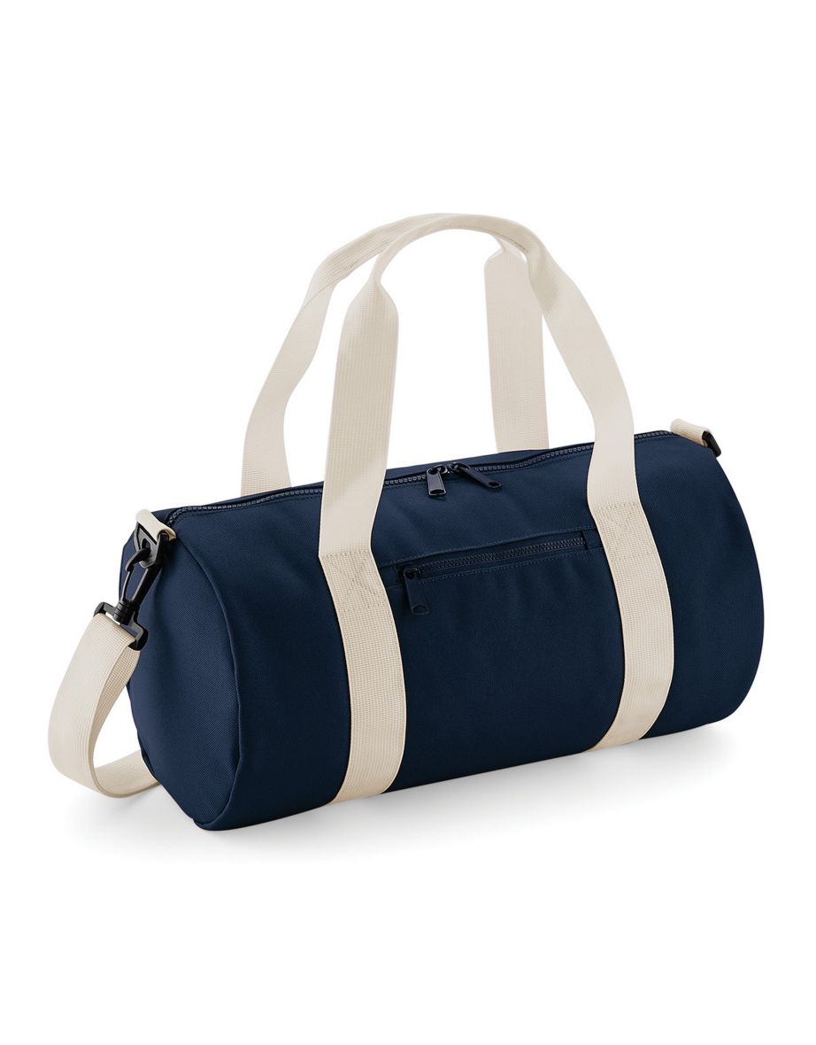 Bagbase Mini Barrel Bag (Pack of 2) - French Navy/Off White