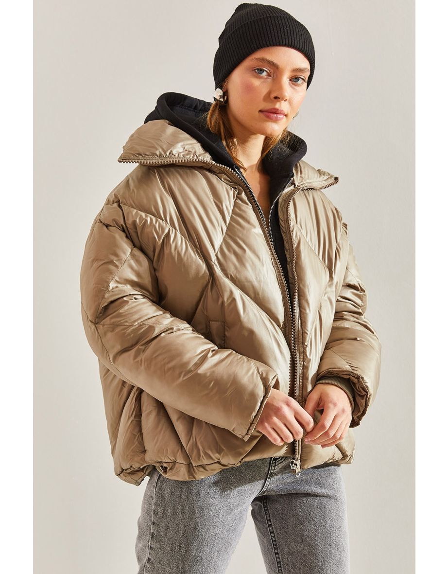 Women's Collar Oversize Puffer jacket - 7