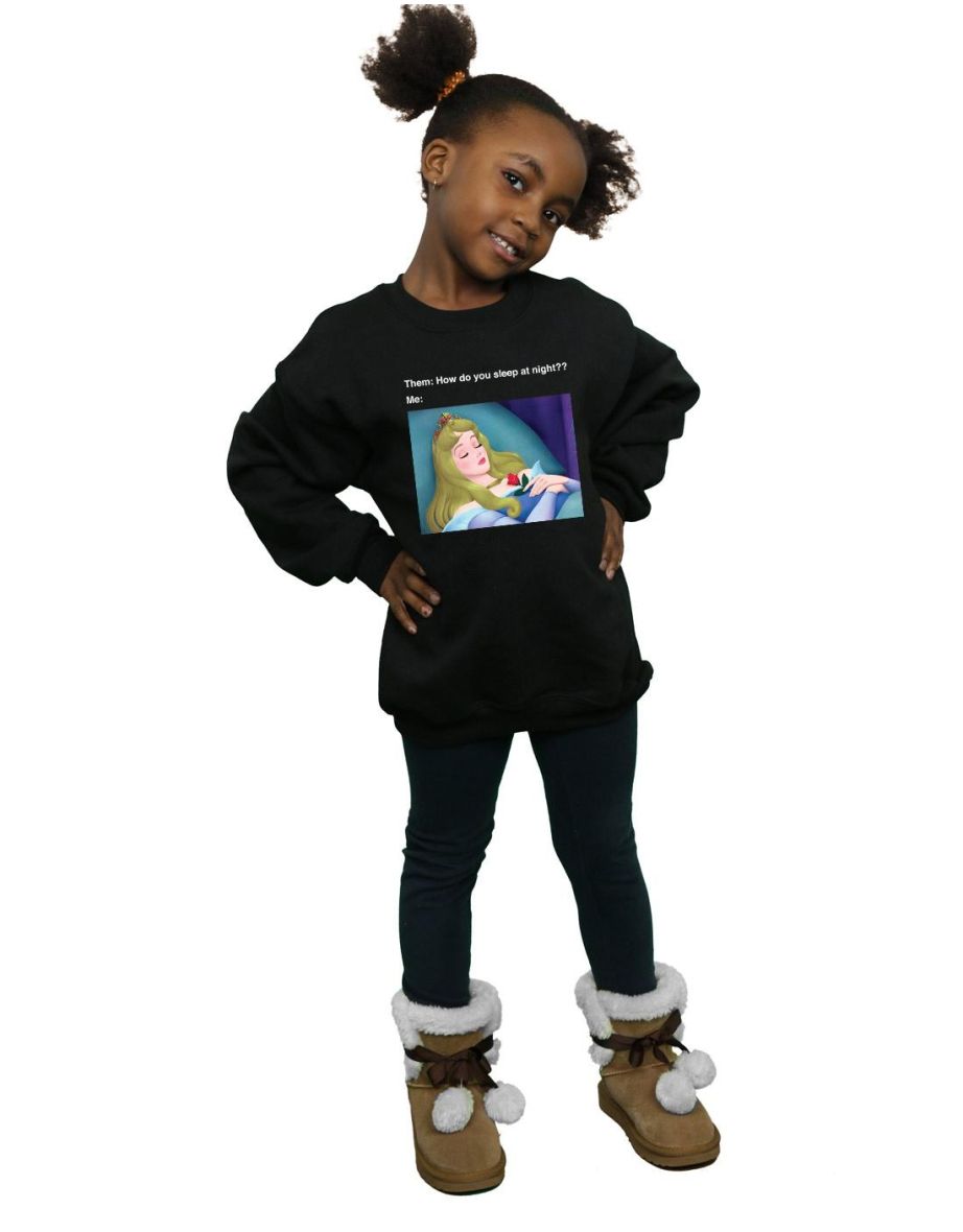 Disney Girls Sleeping Beauty Meme Sweatshirt - Black - 3