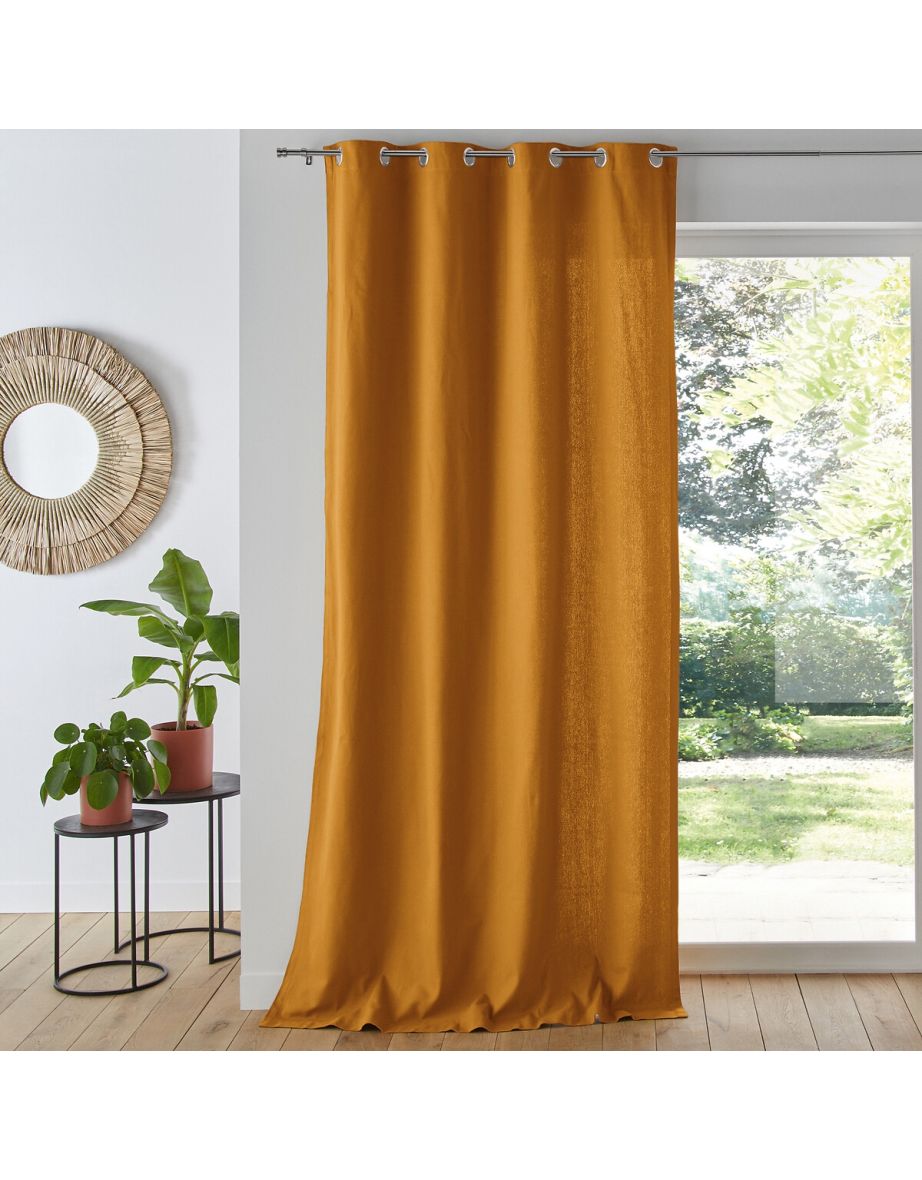 Panama Plain Single Cotton Curtain with Eyelets