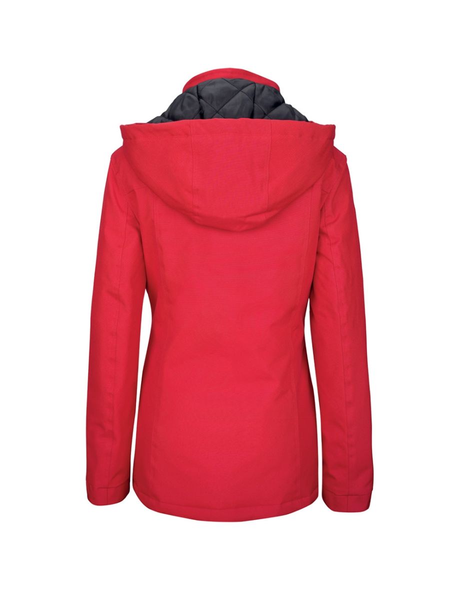 Kariban Womens/Ladies Hooded Parka Jacket - Red - 1