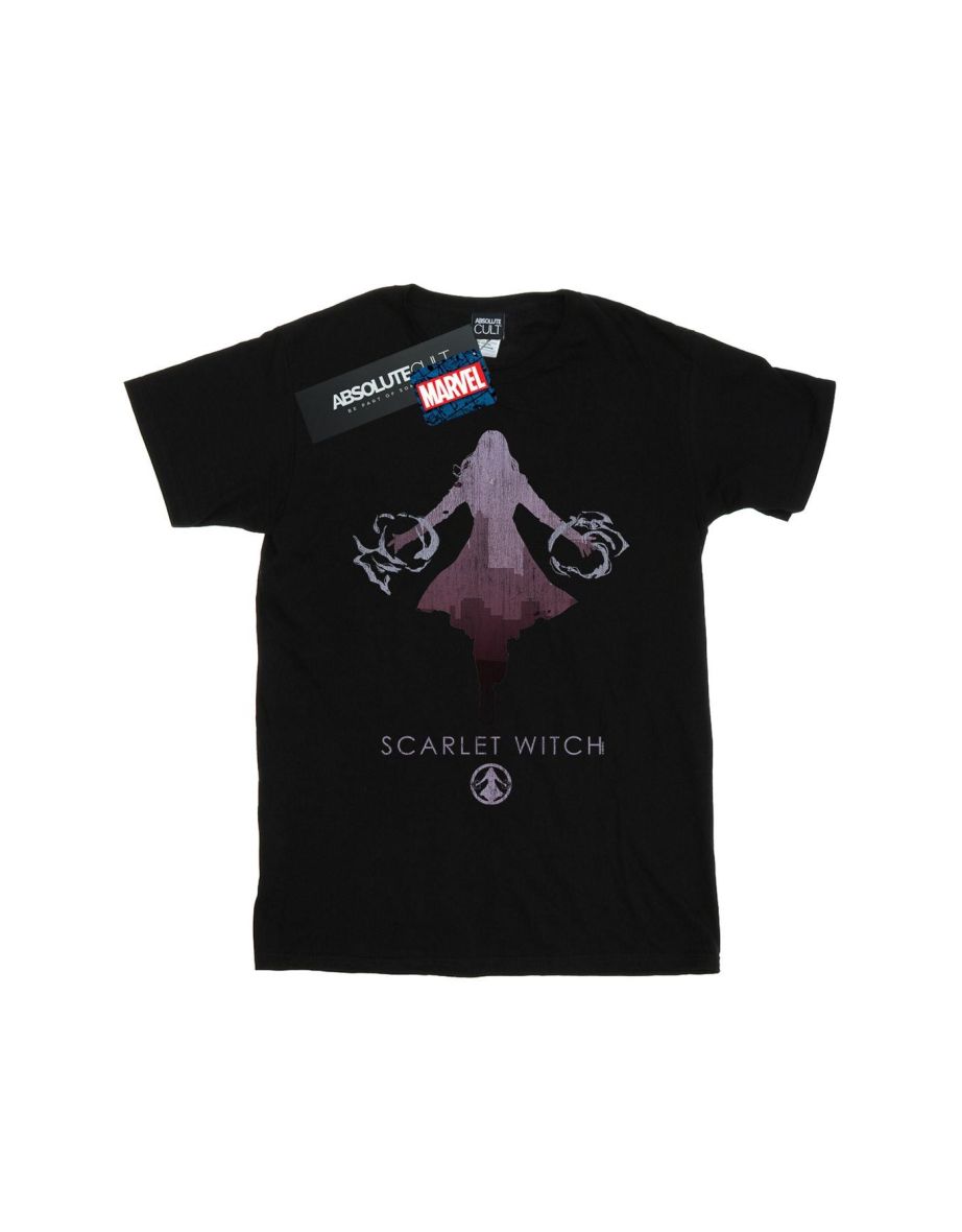 Marvel Girls Scarlet Witch Silhouette Cotton T-Shirt - Black - 1