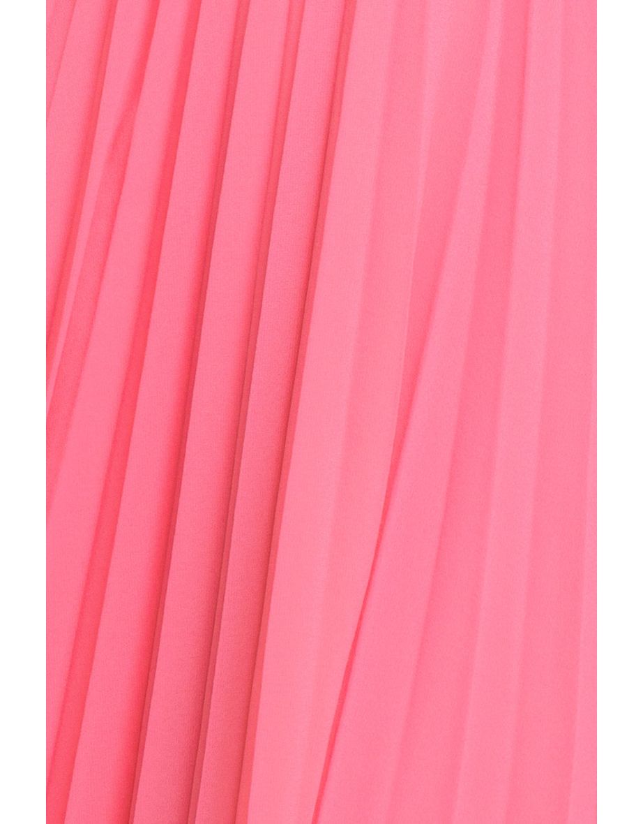 Goddiva Cowl Neck Pleated A-Line Chiffon Midi Dress - 3