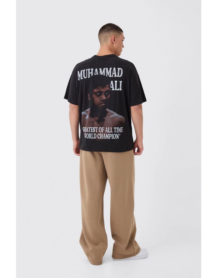 Oversized Muhammad Ali Boxing License Print T-Shirt - black - 2