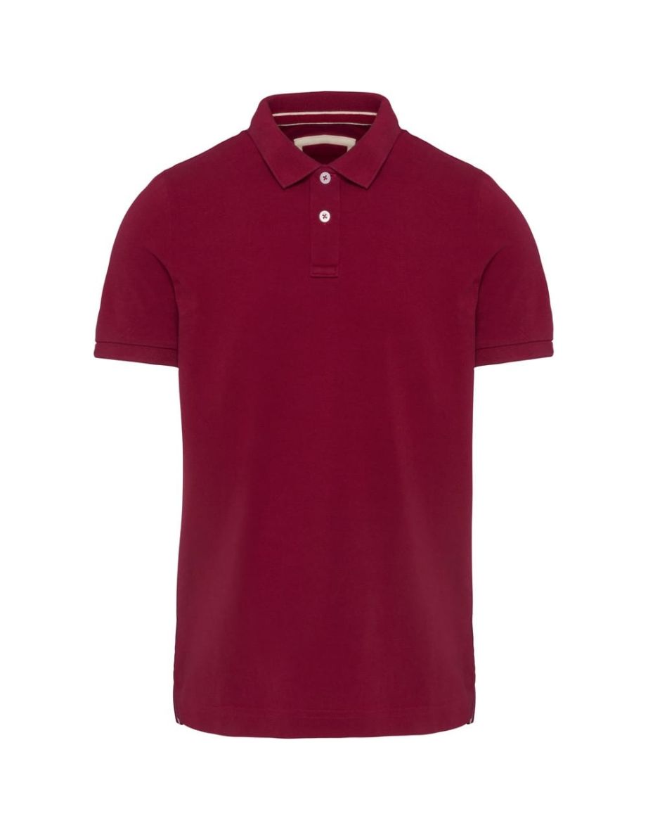 Kariban Mens Vintage Polo Shirt - Vintage Dark Red