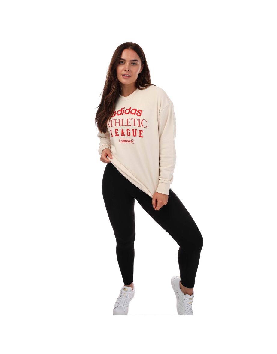Women's adidas Originals Retro Luxury Crew Sweatshirt in White - 3