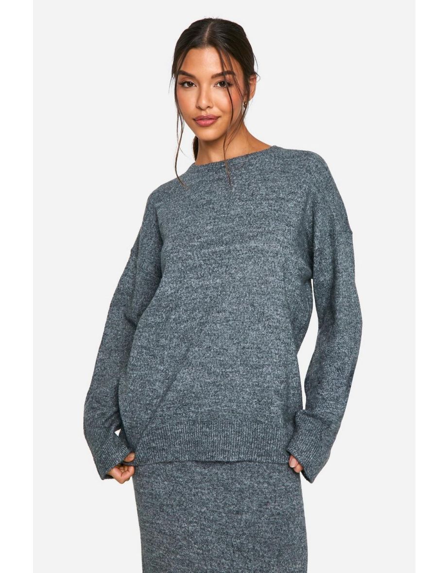 Soft Knit Fine Gauge Jumper And Maxi Skirt Knitted Co-ord - charcoal - 3