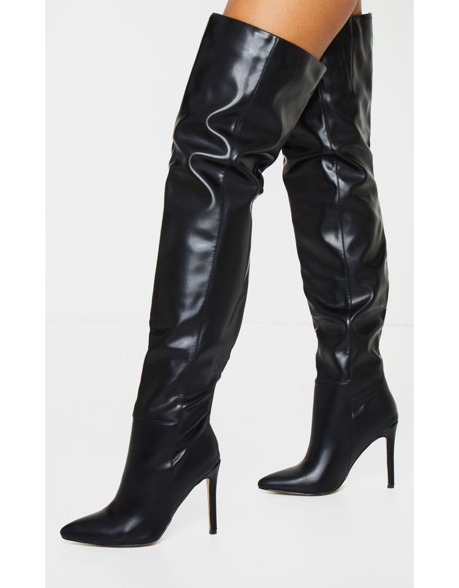 tall black stiletto boots