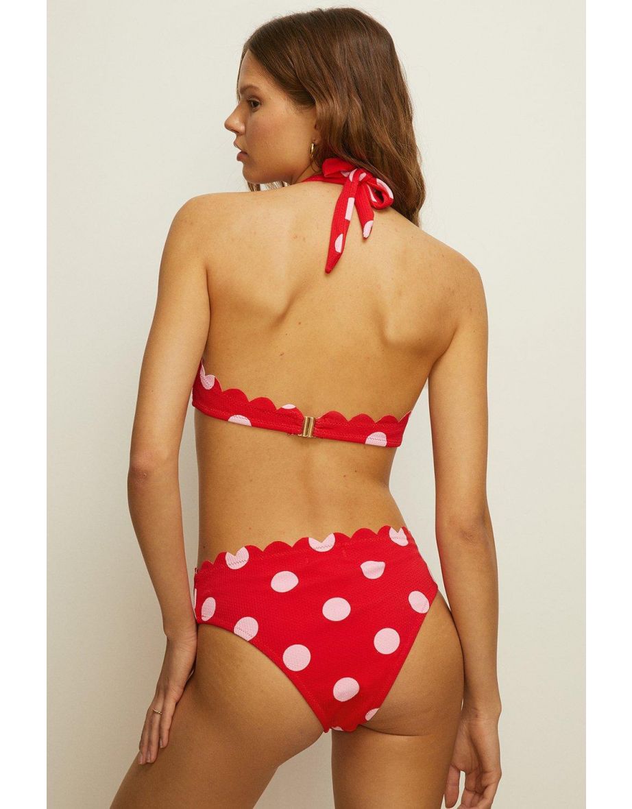 Spot Scallop Textured Bikini Bottom - 2