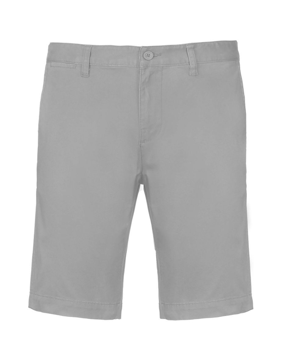 Kariban Mens Chino Bermuda Shorts - Fine Grey