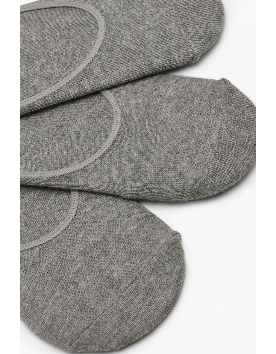 3 Pack Invisible Socks - grey - 1