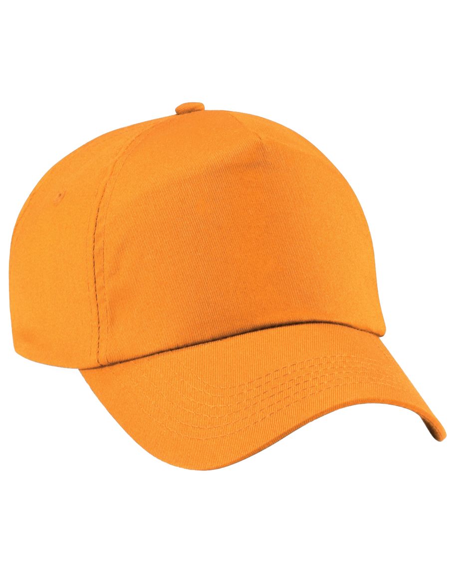 Beechfield Unisex Plain Original 5 Panel Baseball Cap - Orange