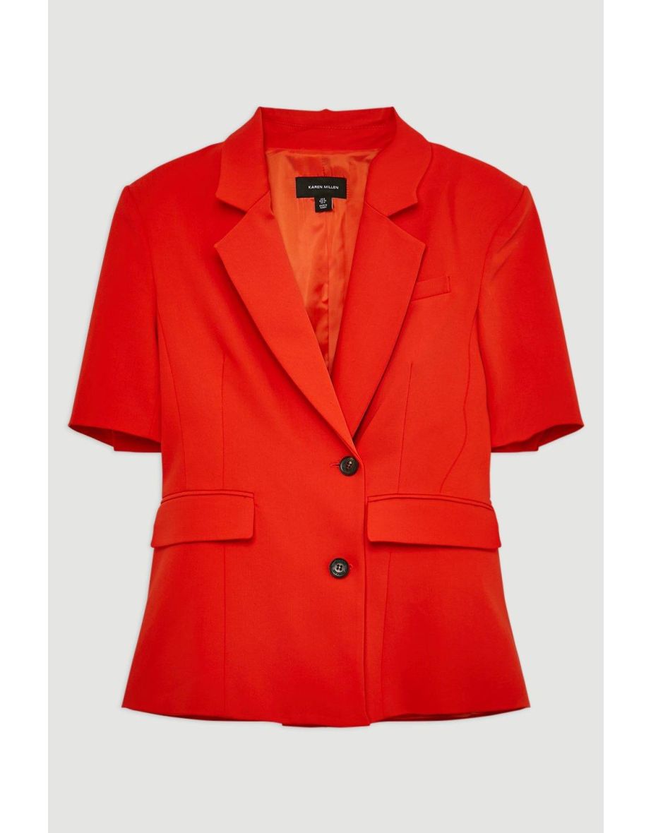 Tailored Short Sleeve Blazer Jacket - 3