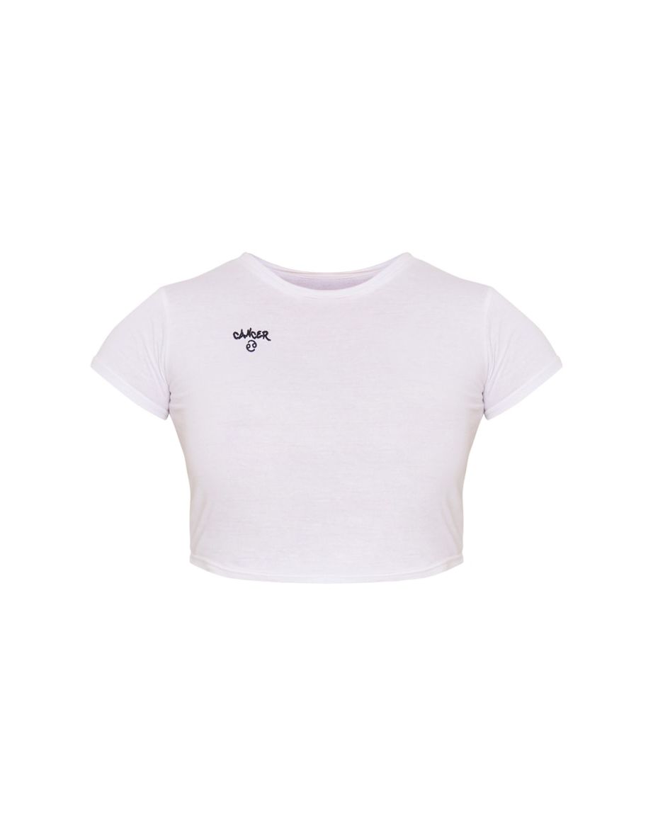 Grey Cancer Star Sign Printed Fitted T Shirt - 4