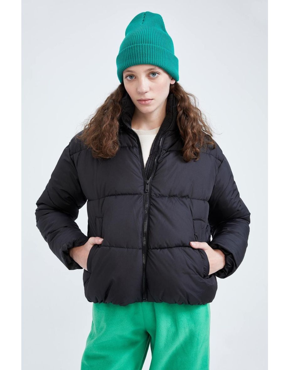 Waterproof Relax Fit Quilted Fabric Down Coat