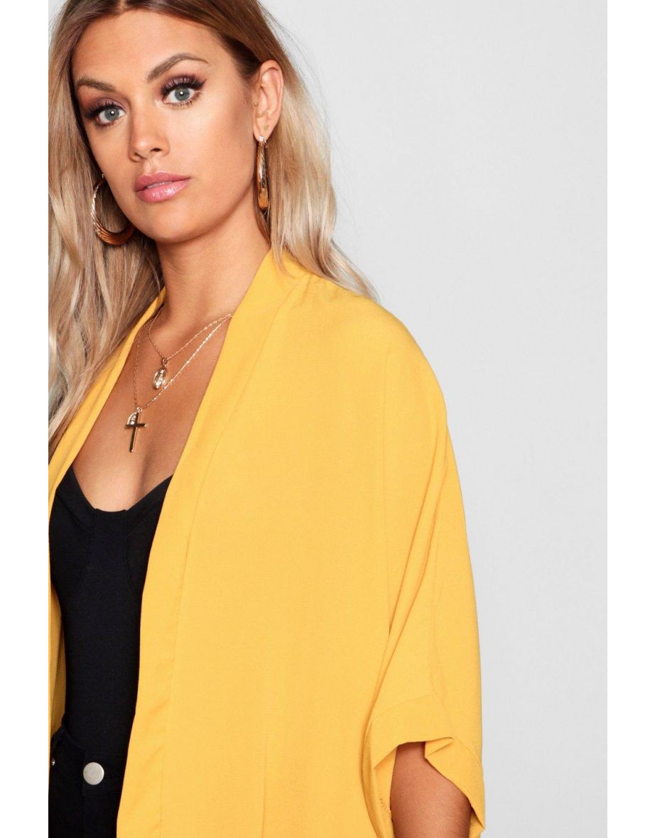 Plus Woven Kimono - mustard - 3