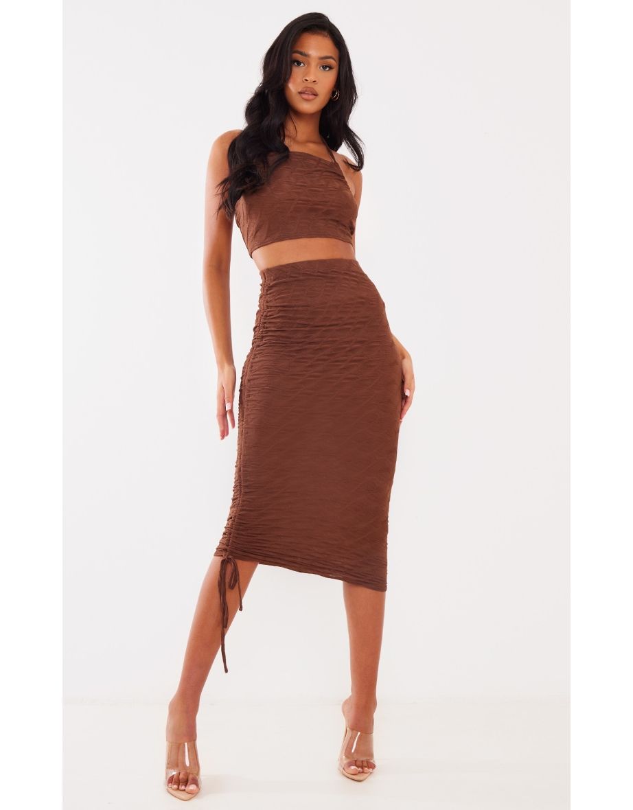 Knitted midi skirt pretty little thing best sale