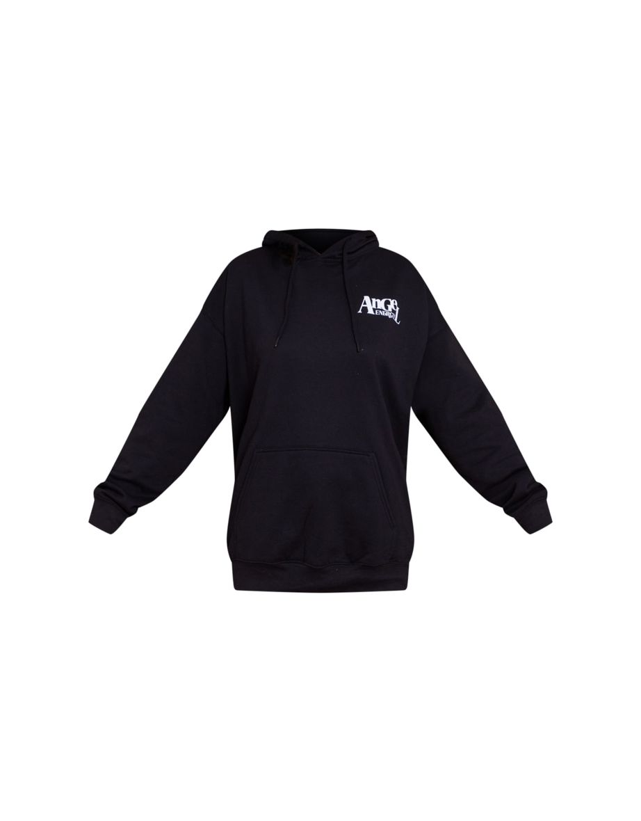 Black Angel Energy Back Print Hoodie - 4