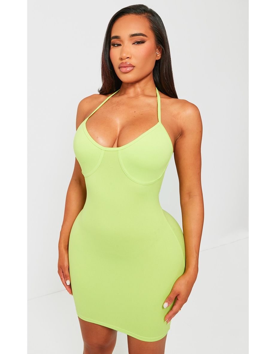 Shape Lime Sculpted Boning Bodycon Dress