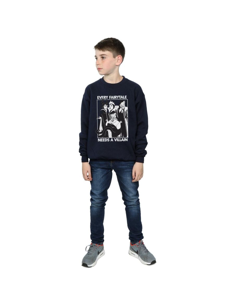 Disney Boys Every Fairy Tale Needs A Villain Sweatshirt - Navy Blue - 3