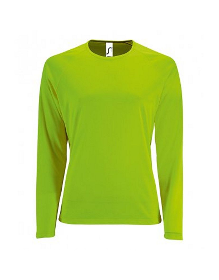 SOLS Womens/Ladies Sporty Long Sleeve Performance T-Shirt - Neon Green