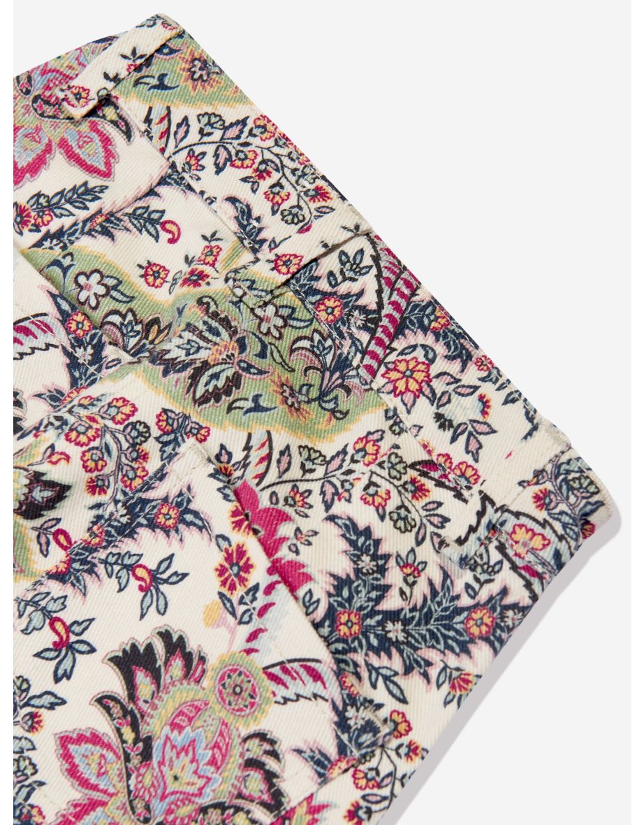 Girls Paisley Print Trousers in Ivory - 4