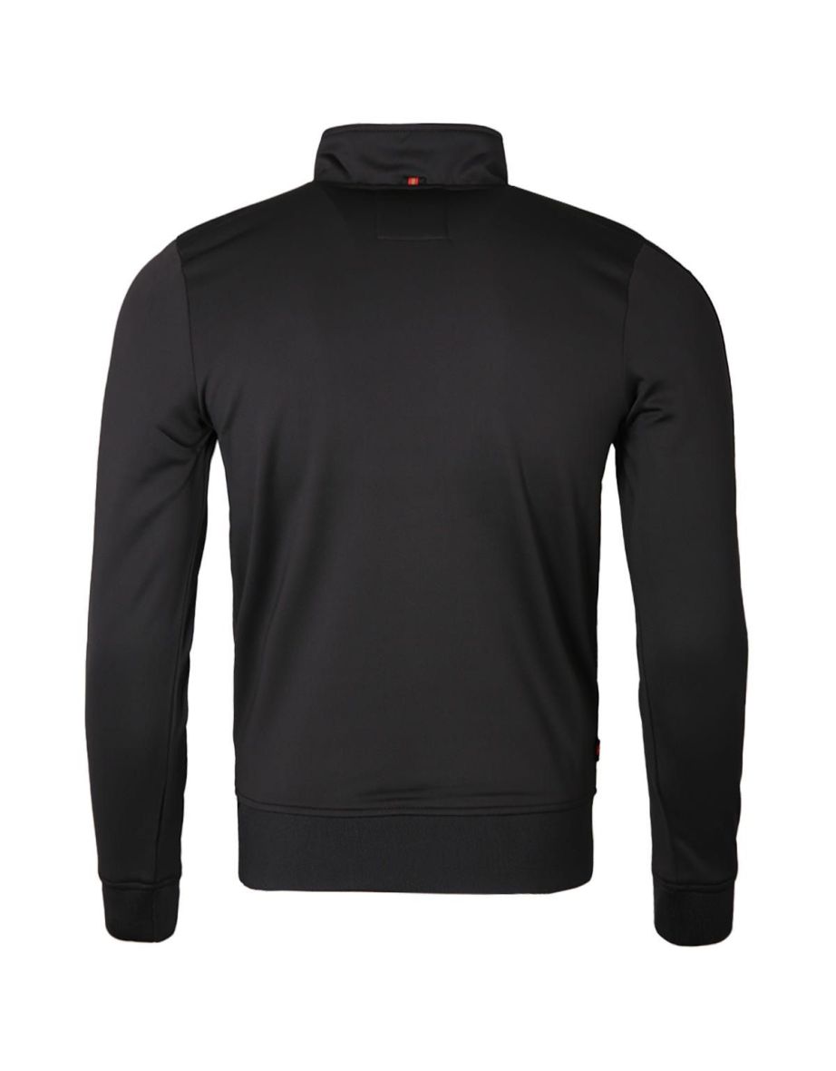 Men's Luke 1977 Tricot Tape Logo Quarter Zip Sweatshirt in Black - 1
