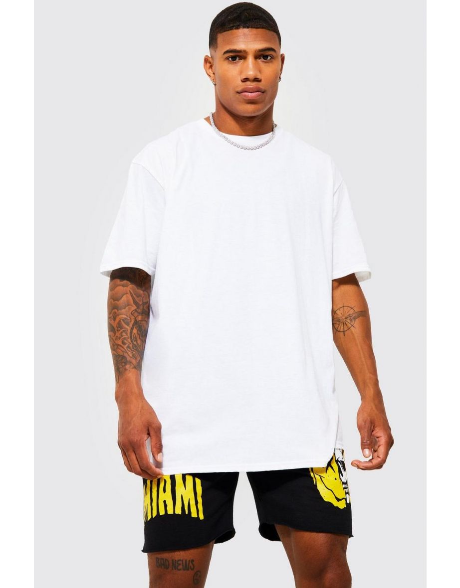 Oversized Graffiti Face T-shirt - white - 2