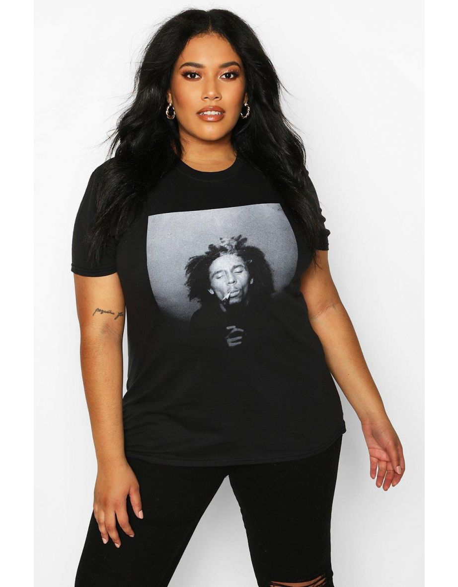Plus Bob Marley Licensed T-Shirt - black