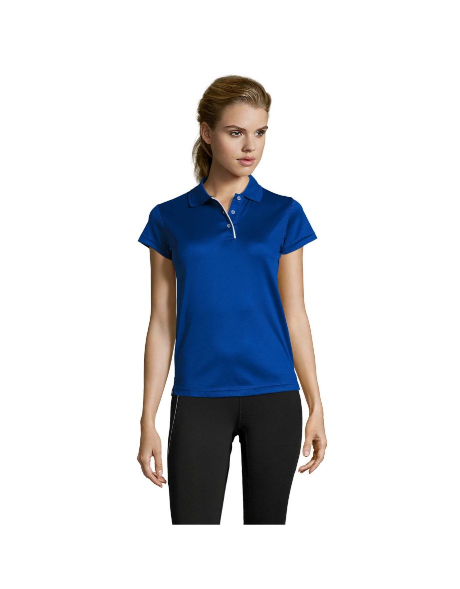 SOLS Womens/Ladies Performer Short Sleeve Pique Polo Shirt - Royal Blue - 2