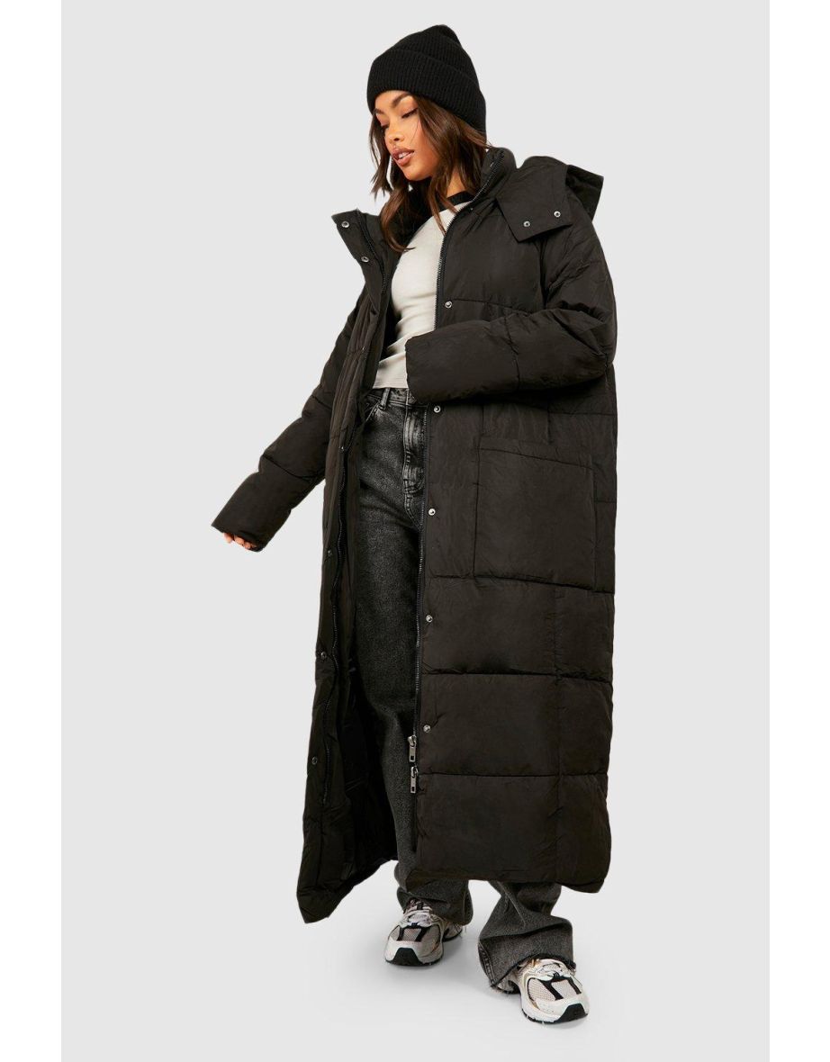 Oversized Maxi Puffer Coat - black