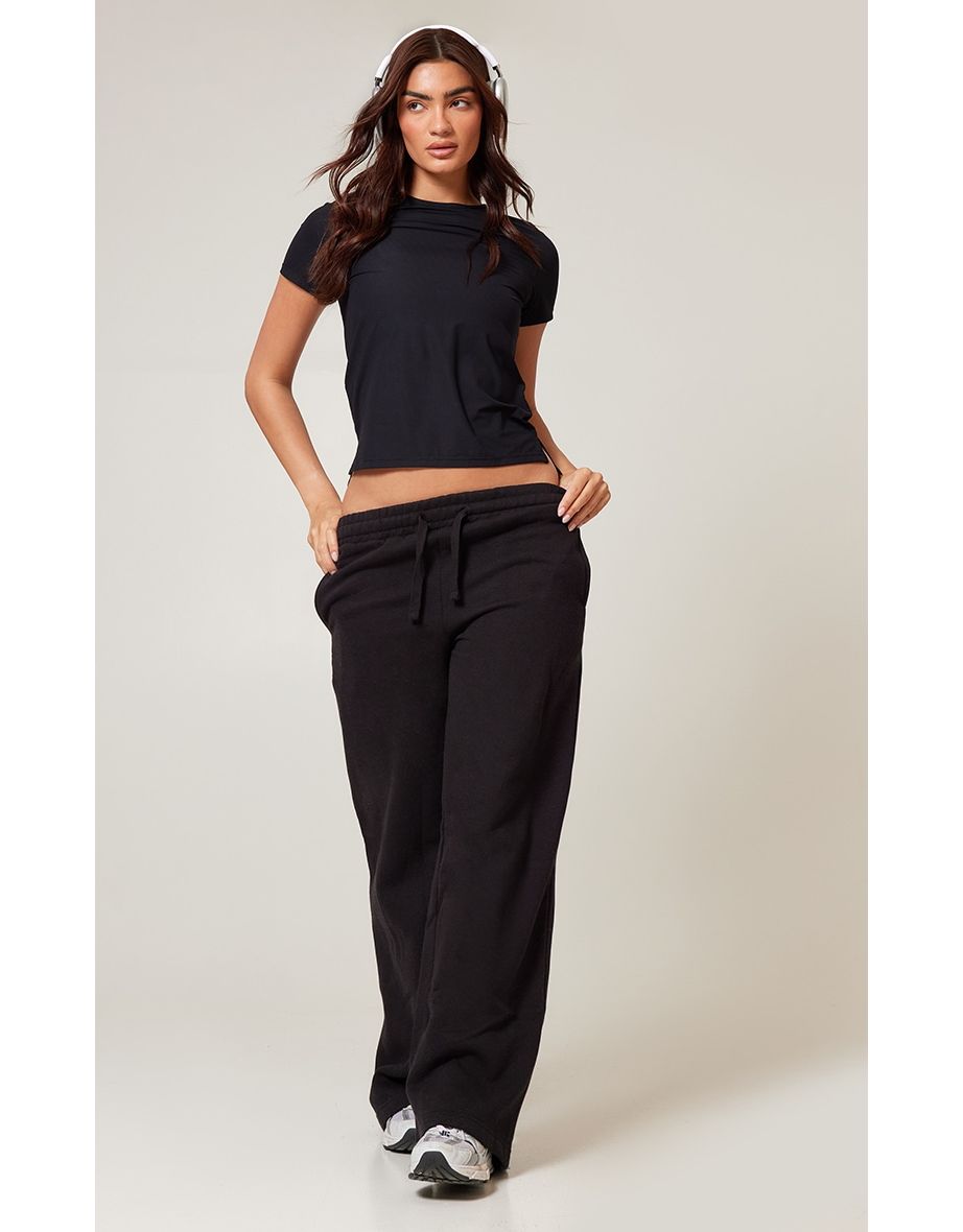 PLT RUN Black Short Sleeve Airtex Top