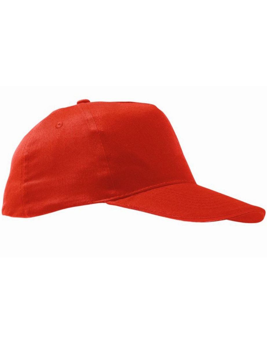 SOLS Unisex Sunny 5 Panel Baseball Cap - Red