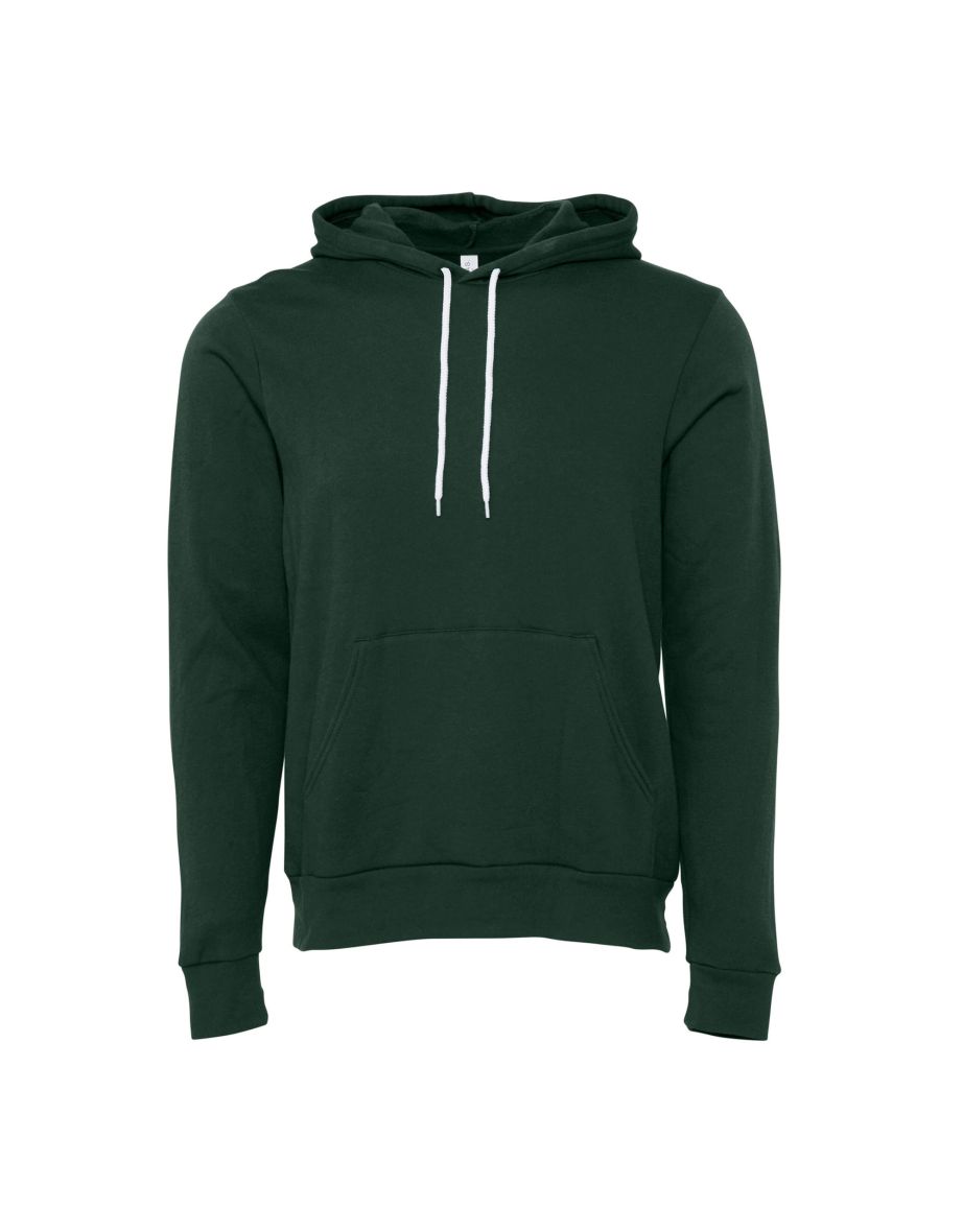 Bella + Canvas Unisex Pullover Polycotton Fleece Hooded Sweatshirt / Hoodie - Forest Green
