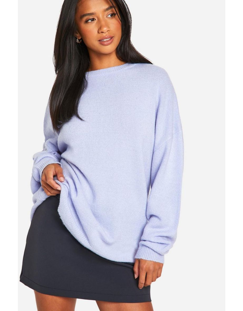 Petite Soft Knit Crew Neck Longline Jumper - 3