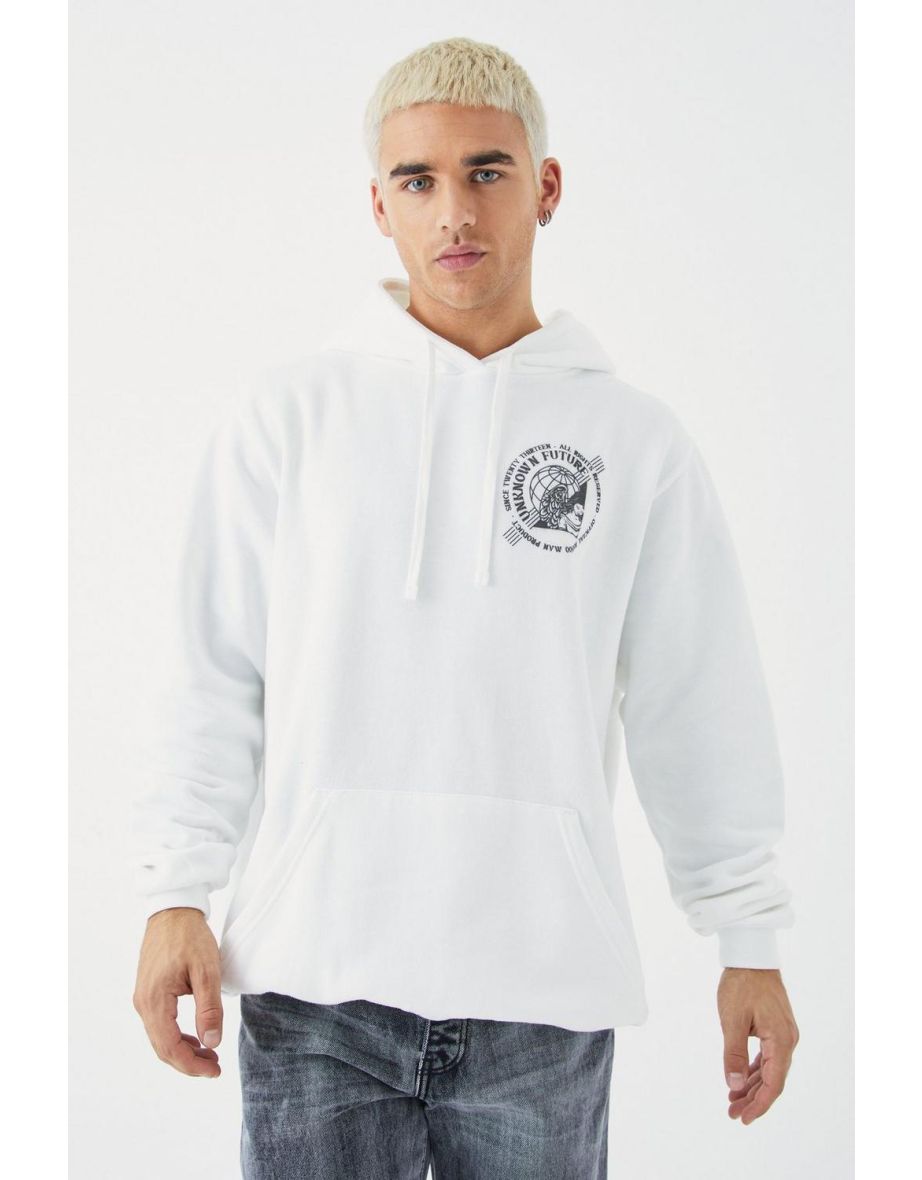 Boohooman white hoodie sale