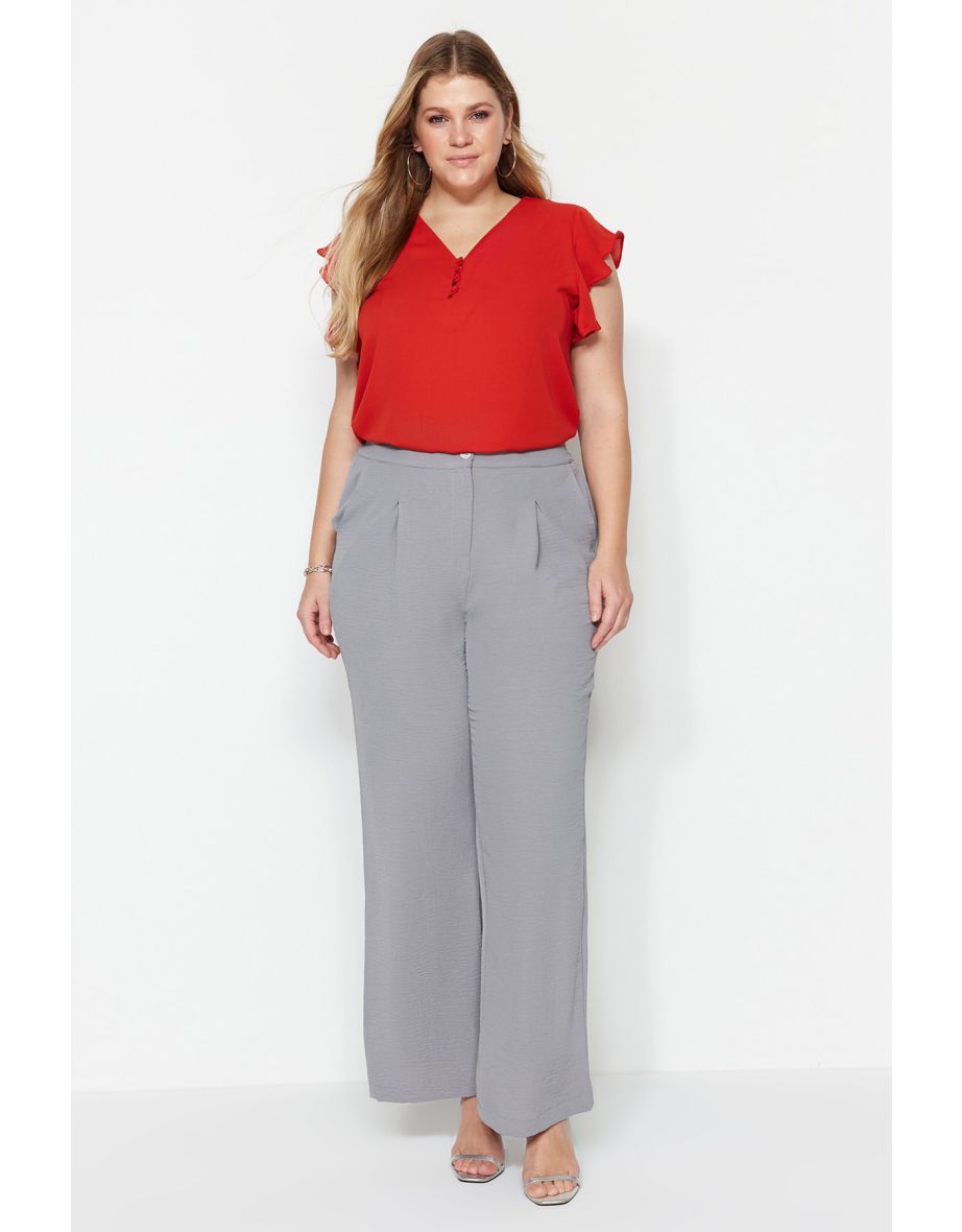 Plus Size Pants - Gray - Loose