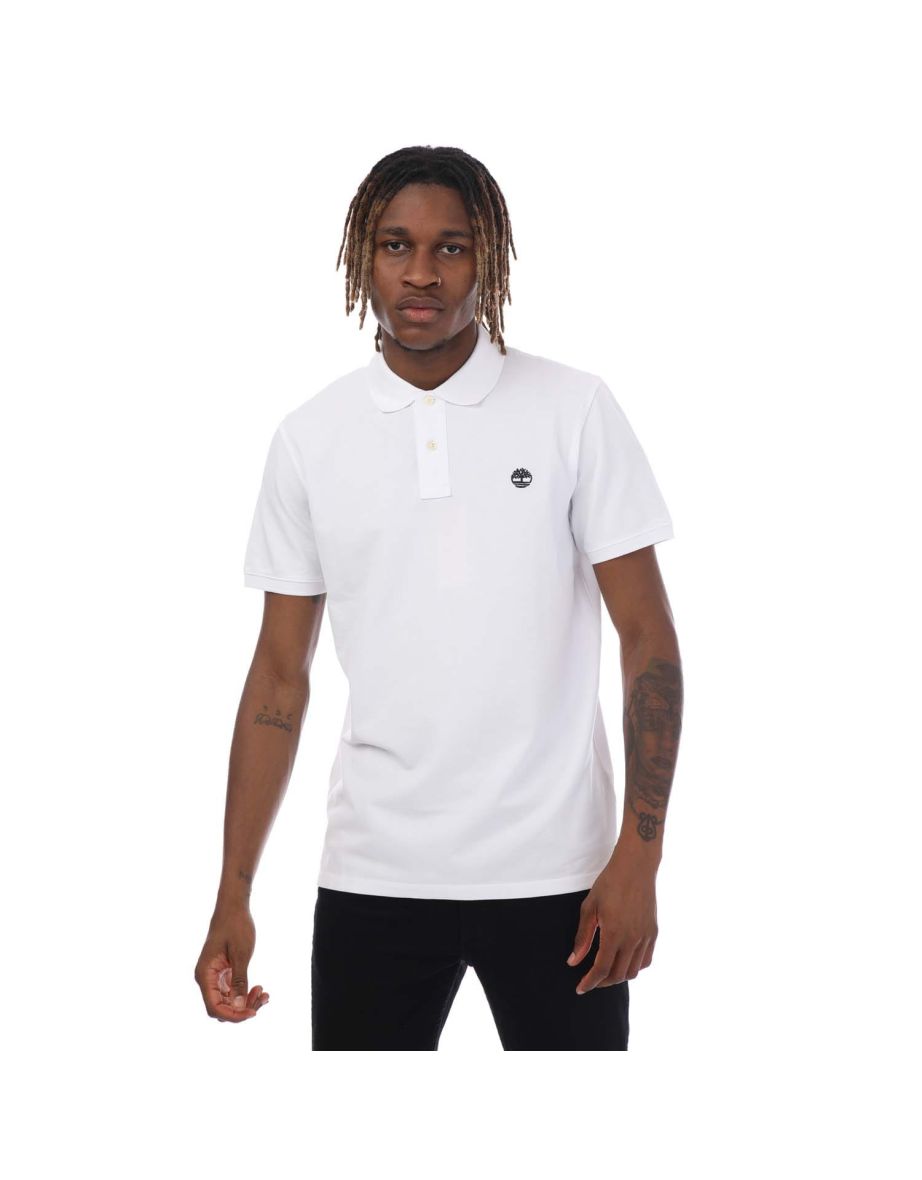 Men's Timberland Millers River Pique Polo Shirt in White