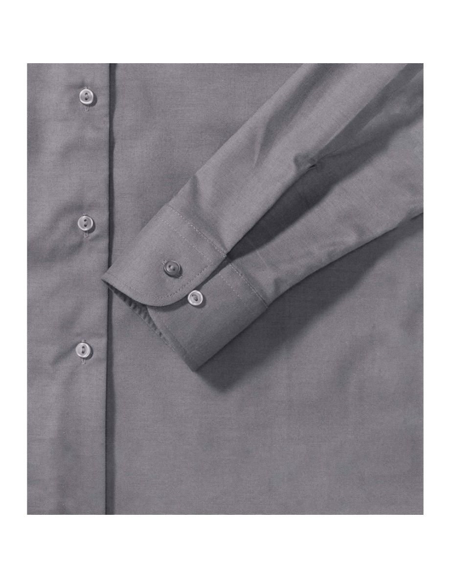 Russell Collection Ladies/Womens Long Sleeve Easy Care Oxford Shirt - Silver - 3