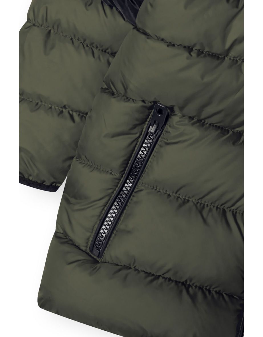 Boys Hooded Padded Jacket With Borg Lining - 4