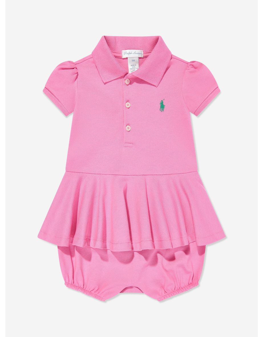 Baby Girls Peplum Romper in Pink