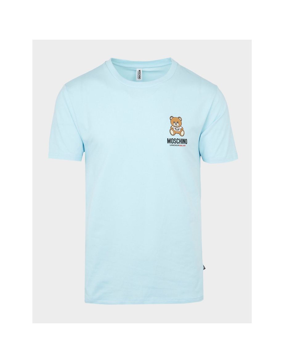 Men's Moschino Teddy Bear Logo T-Shirt in Blue - 5