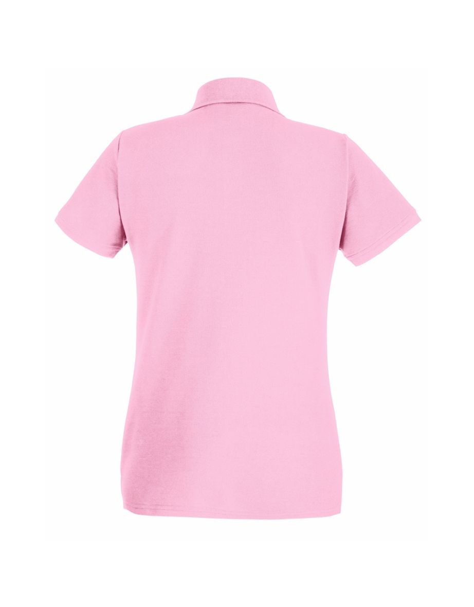 Womens/Ladies Fitted Short Sleeve Casual Polo Shirt - Baby Pink - 1