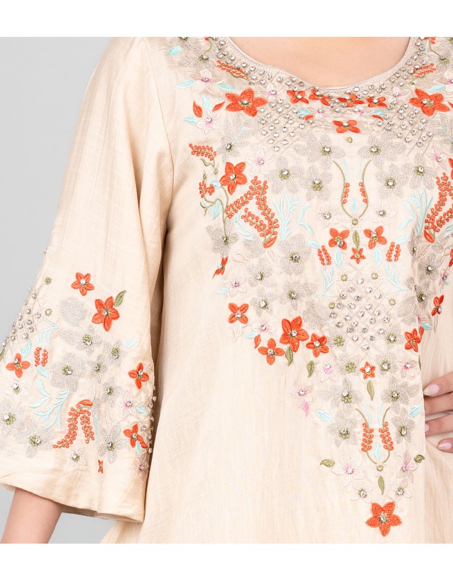 Floral Majesty Embroidered Jalabiya - 3