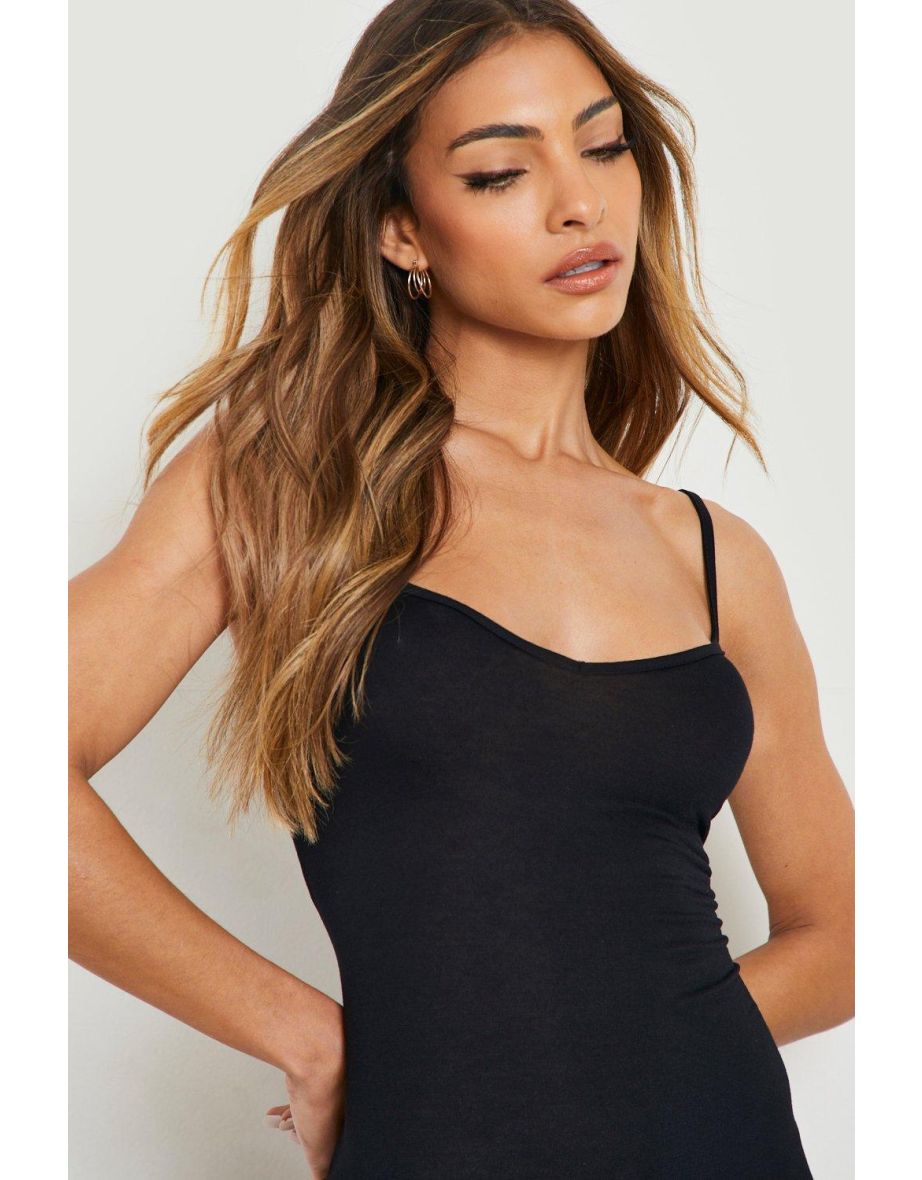 Basic Strappy Maxi Dress - black - 3